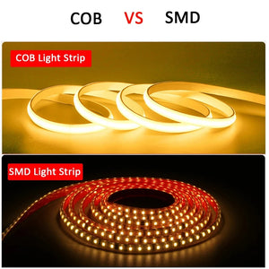 220V Waterproof COB LED Strip Light with ON/Off Switch