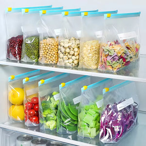Reusable Ziplock Freezer Bags – Fruit & Vegetable Storage Pouches