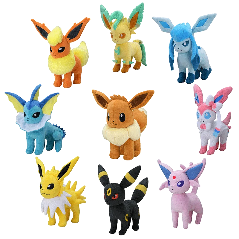 Eevee Family Pokémon Plush Toys – Sylveon, Umbreon & Vaporeon Dolls