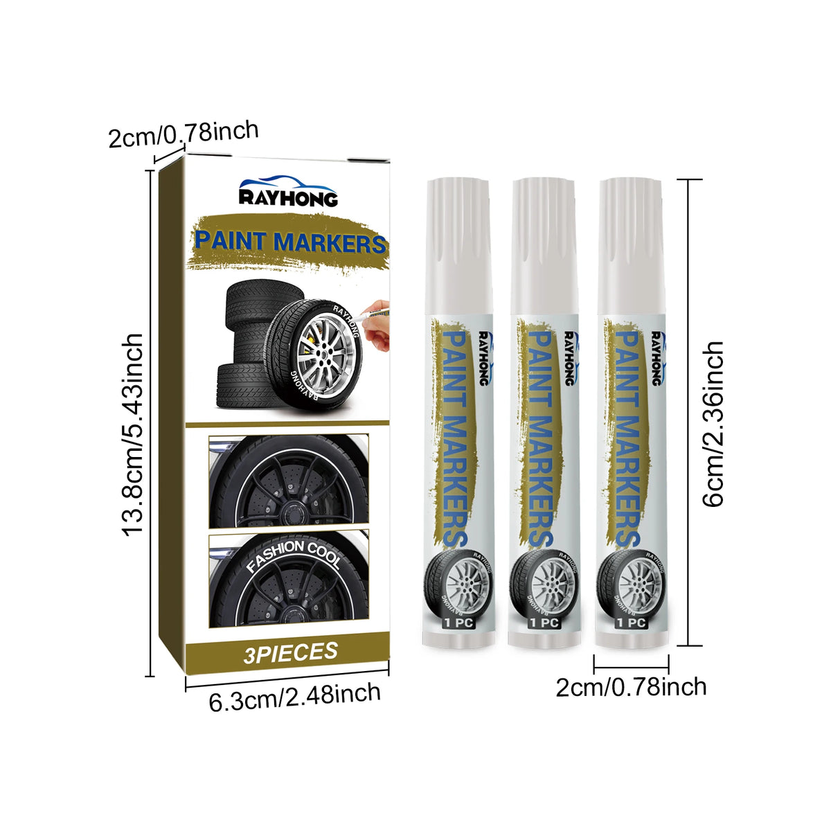 White Waterproof Tire Paint Marker Pen – Permanent Tyre Lettering