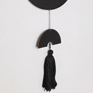 Boho Black Dream Catcher Wall Decor – Rustic Macrame Hanging