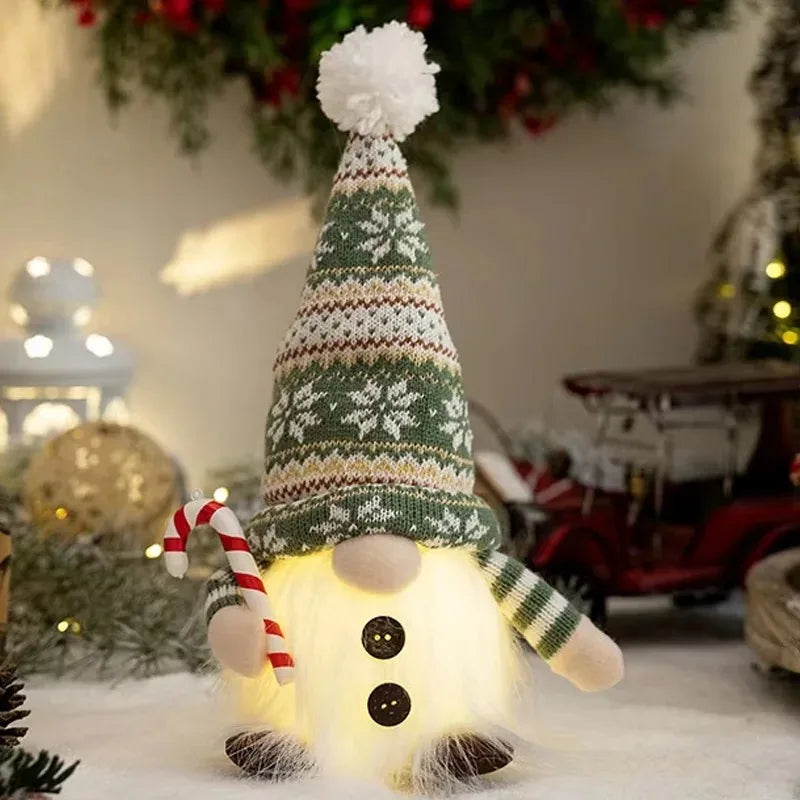 Glowing Knitted Gnome Doll with LED Light – Christmas Decoration Gift