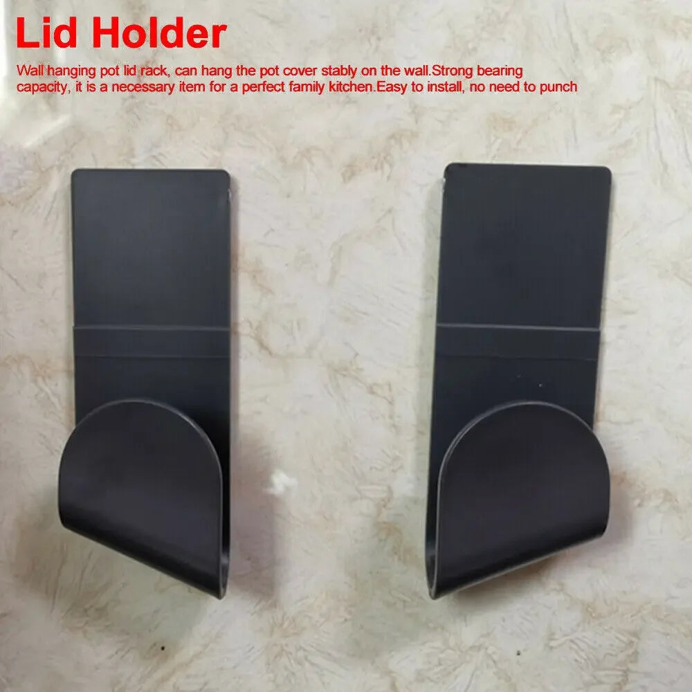 6PCS Wall-Mounted Pot Lid Organizer – Kitchen Storage Rack
