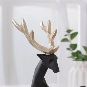 Geometric Resin Deer Ornament – European Style Home Decor
