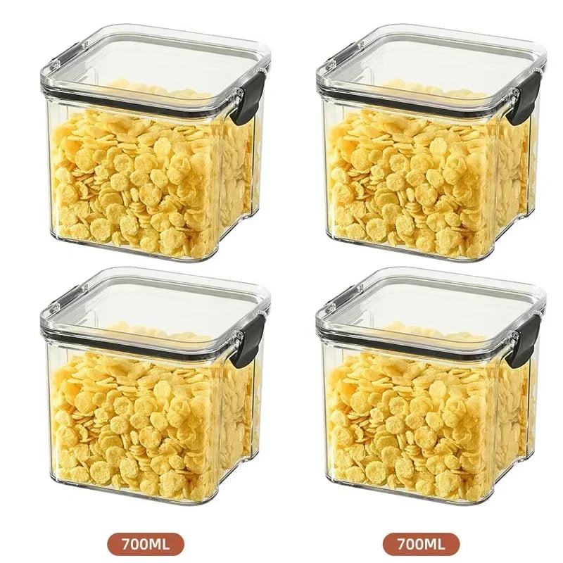 Stackable Plastic Food Storage Containers – Airtight Kitchen Jars