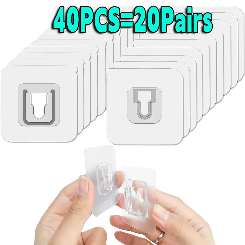 Transparent Double-Sided Adhesive Wall Hooks – Strong & Traceless