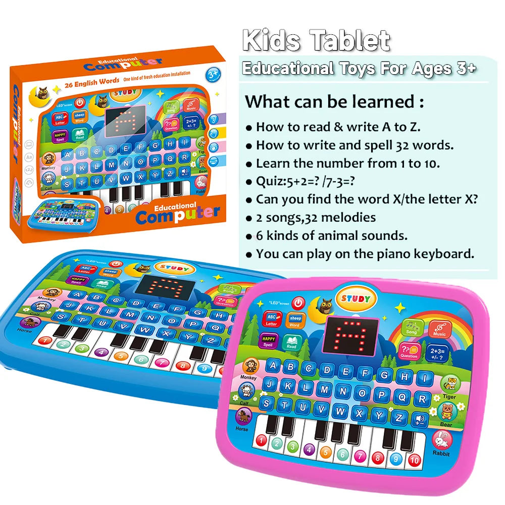 Kids Educational Tablet Toy | Learning Keyboard for Ages 3+