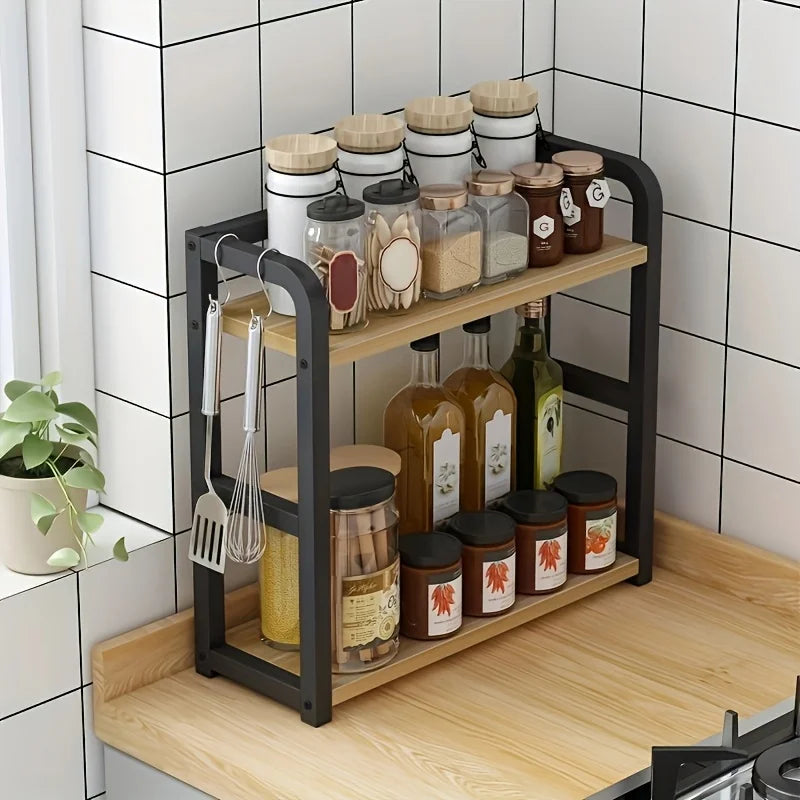 2-Tier Metal Countertop Shelf – Space-Saving Kitchen Organizer