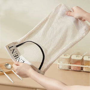 Wall-Mounted Mesh Plastic Bag Dispenser – Kitchen Storage Organizer