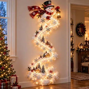 Glowing Christmas Wall Light – Santa Sleigh & Reindeer Decor