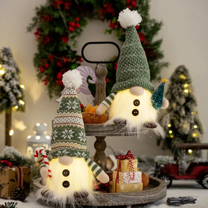 Glowing Knitted Gnome Doll with LED Light – Christmas Decoration Gift