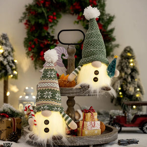 Glowing Knitted Gnome Doll with LED Light – Christmas Decoration Gift