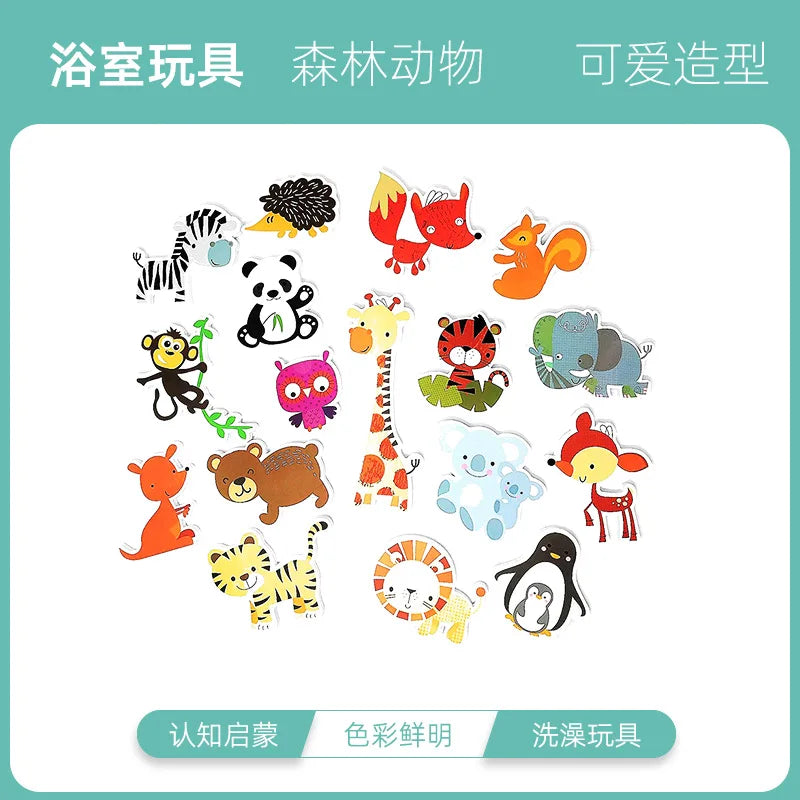 Baby Bath Toys – Floating Foam Animals & Traffic Learning Set for Toddlers