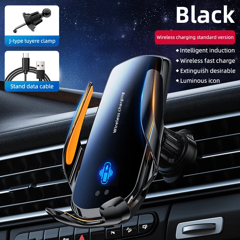 Wireless Car Phone Holder with Charger – 360° Rotating Air Vent Mount