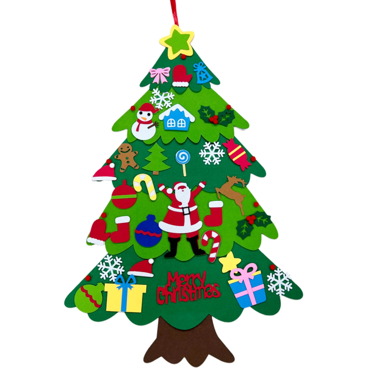 DIY Felt Christmas Tree Decoration, Santa Claus Ornaments & Kids Xmas Gifts