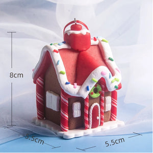5pcs Gingerbread House Christmas Tree Ornaments, Hanging Holiday Decor