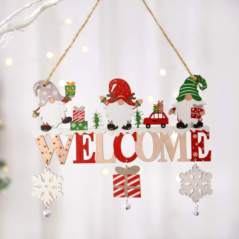Santa Claus Gnome Wooden Christmas Hanging Ornament – Xmas Tree Decoration