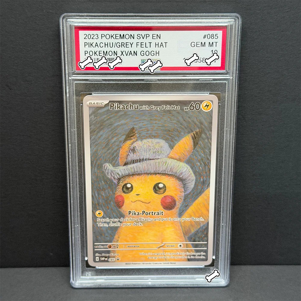 Pokémon Pikachu Grey Felt Hat Van Gogh Card – Collectible TCG Gift