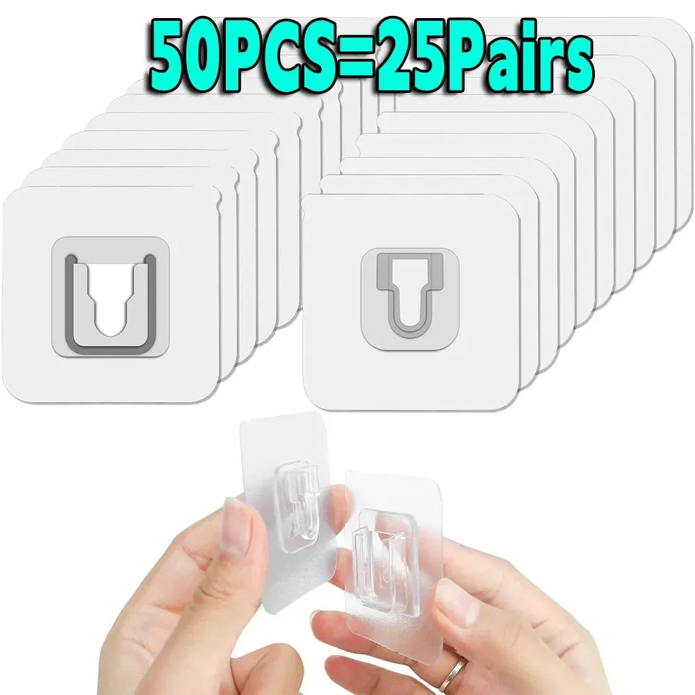 Transparent Double-Sided Adhesive Wall Hooks – Strong & Traceless