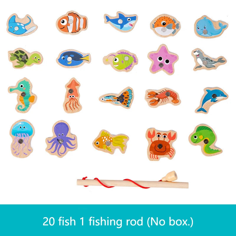 Wooden Magnetic Fishing Toy for Kids – Educational Fish Matching Game