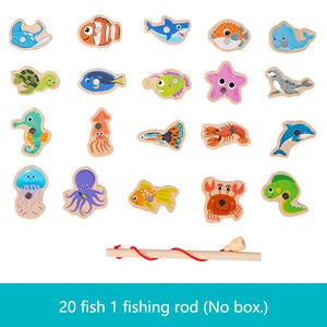 Wooden Magnetic Fishing Toy for Kids – Educational Fish Matching Game