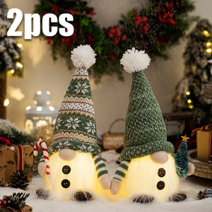 Glowing Knitted Gnome Doll with LED Light – Christmas Decoration Gift