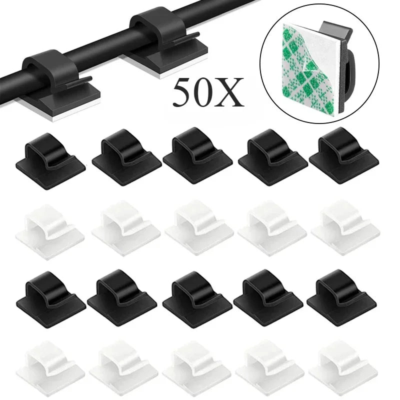 Self-Adhesive Cable Clips for Wire Management – Cable Clamp Accessories