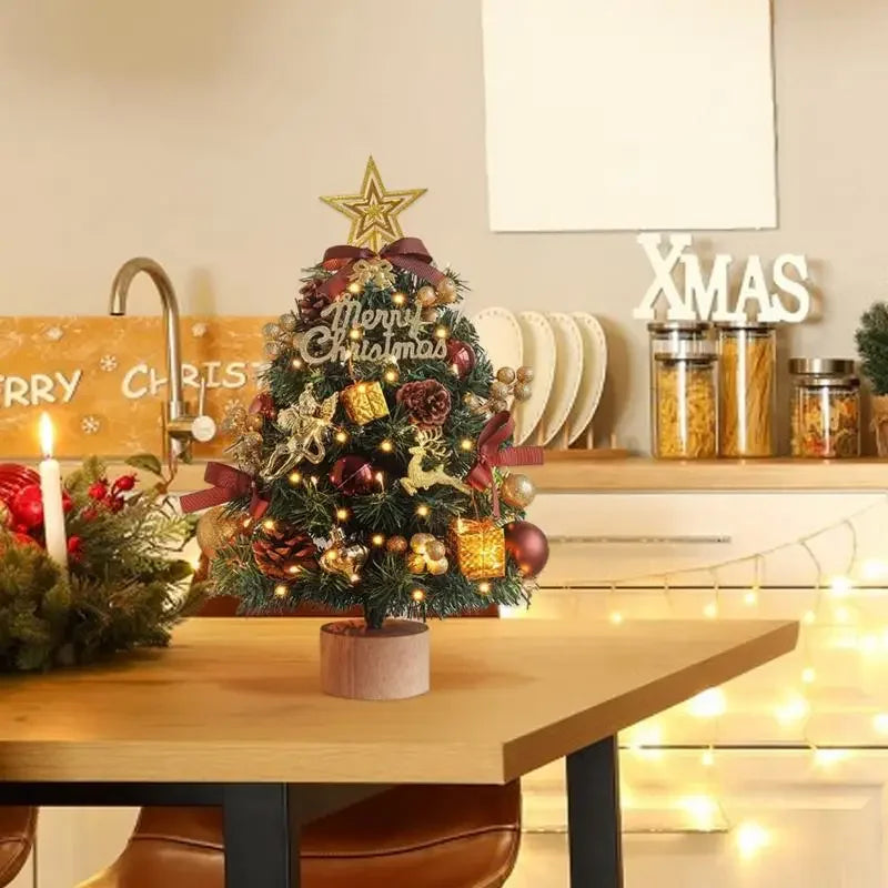 17.7-Inch Artificial Christmas Tree with Lights