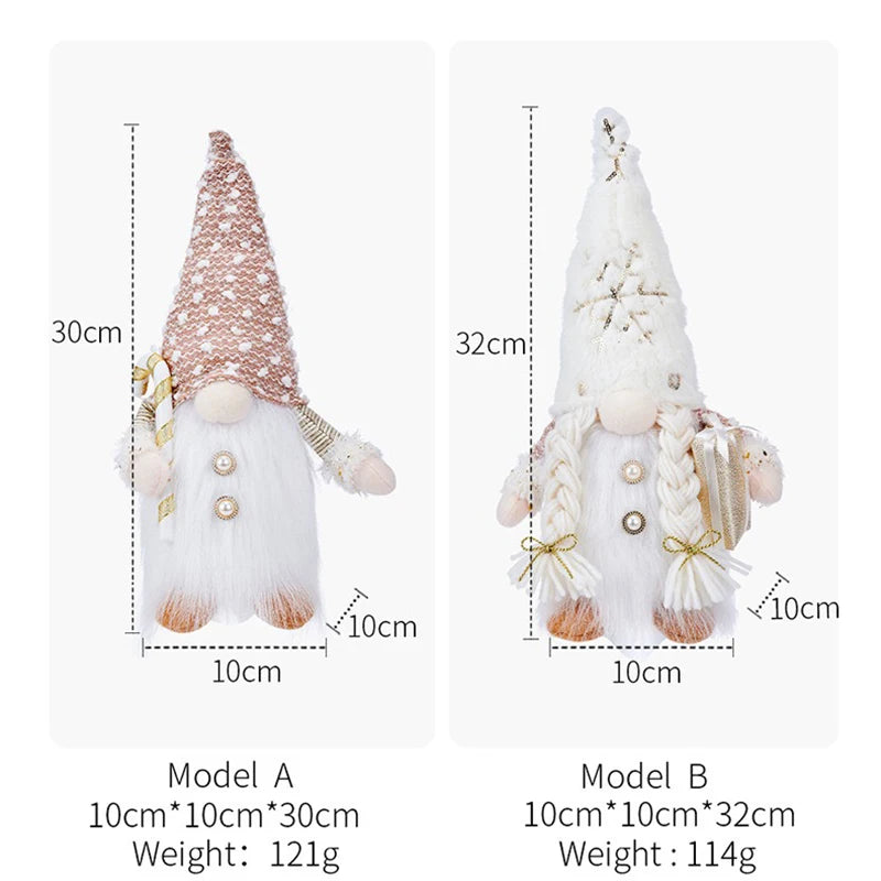 LED Christmas Gnome Plush Doll – Festive Table Decor