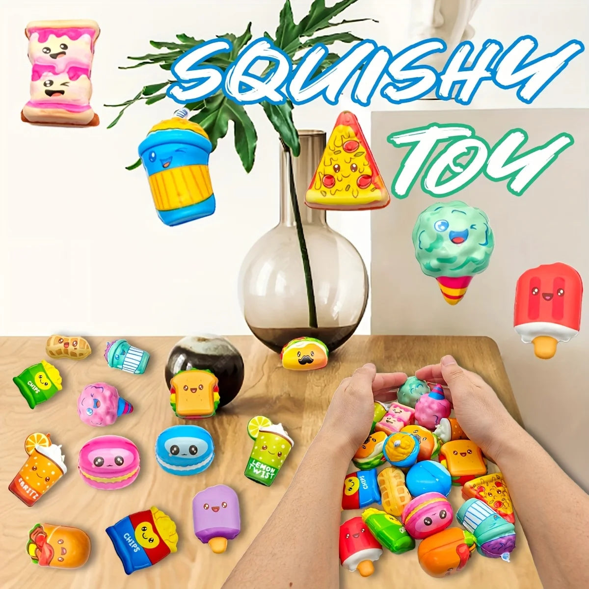 12pcs Mini Food Squishy Toys Set | Slow-Rising Fidget Toys for Kids